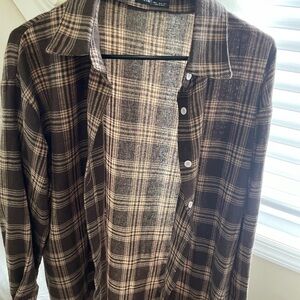 SHEIN Brown Plaid  Jacket
